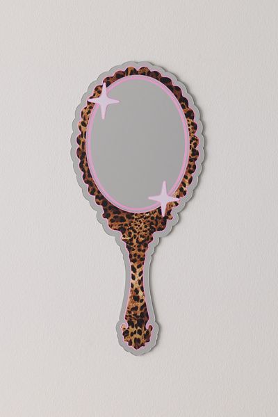 Printed Weird Printed Weird Handheld Leopard Vanity Mirror in Leopard at Urban Outfitters