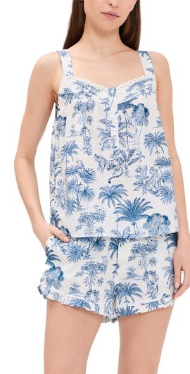 Printfresh Printfresh Back To Bed Short Pajama Set Blue