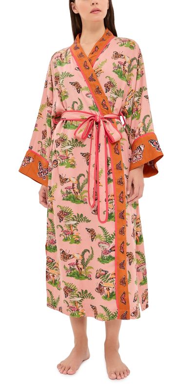 Printfresh Printfresh Butterfly Forager Eco Satin Robe Butterfly Forager