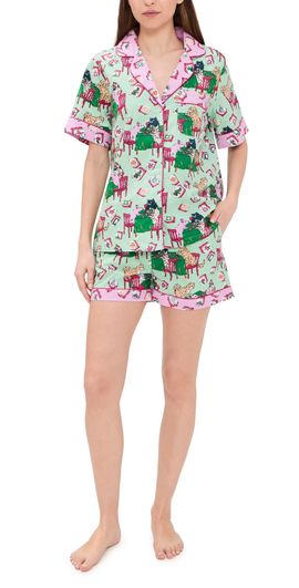 Printfresh Printfresh Mahjong Short PJ Set Pale Jade