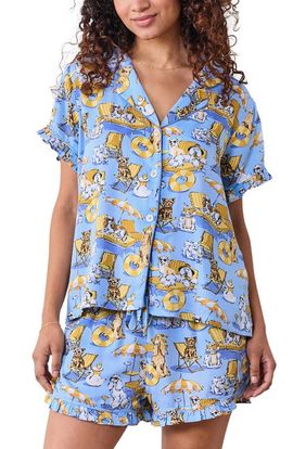 Printfresh Printfresh Ruffle Satin Pajamas