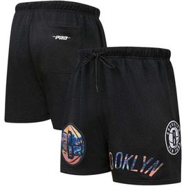 PRO STANDARD Men's Pro Standard Black Brooklyn Nets City Scape Mesh Shorts 