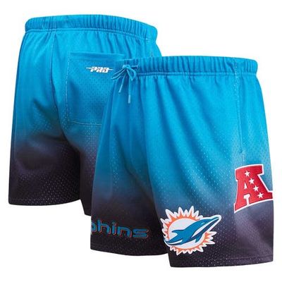 PRO STANDARD Men's Pro Standard Black/Aqua Miami Dolphins Ombre Mesh Shorts 