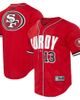 PRO STANDARD Men's Pro Standard Brock Purdy Scarlet San Francisco 49ers Mesh Button-Up Baseball Jersey  - 1