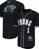 PRO STANDARD Men's Pro Standard Bryce Young Black Carolina Panthers Mesh Baseball Button-Up T-Shirt  - 1