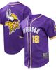 PRO STANDARD Men's Pro Standard Justin Jefferson Purple Minnesota Vikings Mesh Button-Up Baseball Jersey  - 1
