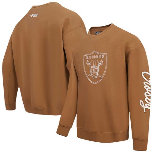 PRO STANDARD Men's Pro Standard Maxx Crosby Brown Las Vegas Raiders Pullover Crewneck Sweatshirt 