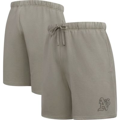 PRO STANDARD Men's Pro Standard Pewter Oakland Athletics Neutral Fleece Shorts 