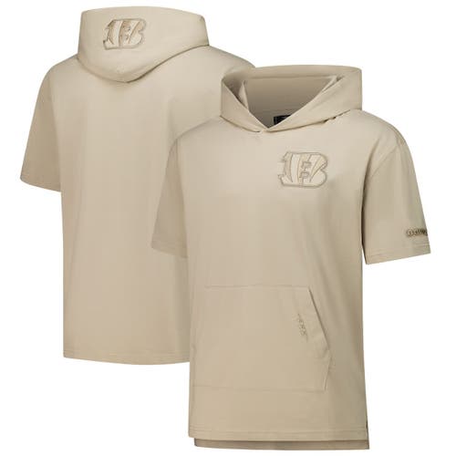 PRO STANDARD Men's Pro Standard Tan Cincinnati Bengals Neutrals Capsule Short Sleeve Pullover Hoodie 