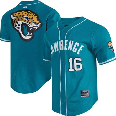 PRO STANDARD Men's Pro Standard Trevor Lawrence Teal Jacksonville Jaguars Mesh Button-Up Baseball Jersey 