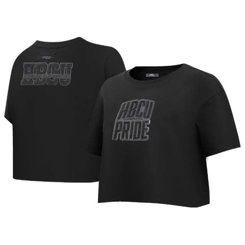 PRO STANDARD Women's Pro Standard Black HBCU Triple Back Boxy Cropped T-Shirt 