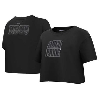 PRO STANDARD Women's Pro Standard Black HBCU Triple Back Boxy Cropped T-Shirt 