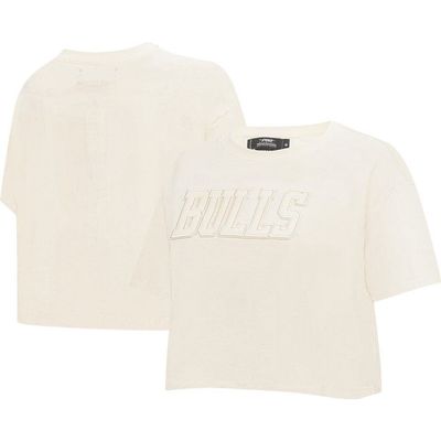 PRO STANDARD Women's Pro Standard Cream Chicago Bulls Neutral Boxy Crop T-Shirt 