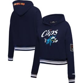 PRO STANDARD Women's Pro Standard Navy LA Clippers 2023/24 City Edition Cropped Pullover Hoodie 