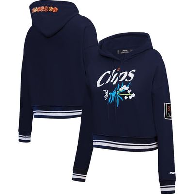 PRO STANDARD Women's Pro Standard Navy LA Clippers 2023/24 City Edition Cropped Pullover Hoodie 