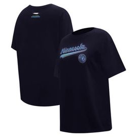 PRO STANDARD Women's Pro Standard Navy Minnesota Timberwolves Script Boyfriend T-Shirt 