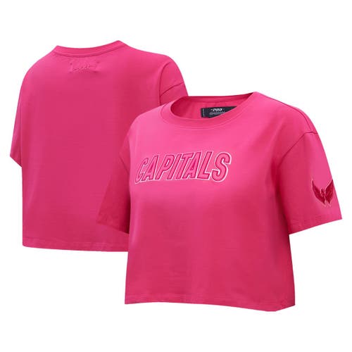 PRO STANDARD Women's Pro Standard Washington Capitals Triple Pink Cropped Boxy T-Shirt 