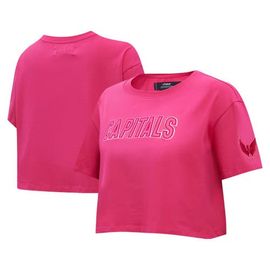 PRO STANDARD Women's Pro Standard Washington Capitals Triple Pink Cropped Boxy T-Shirt 