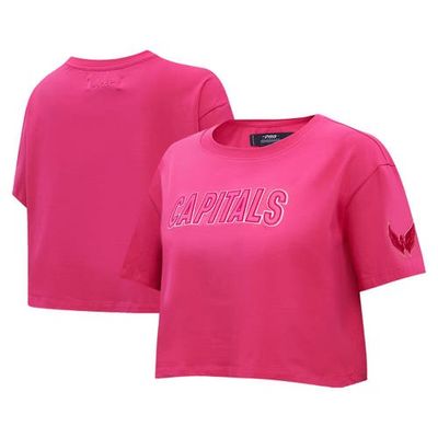 PRO STANDARD Women's Pro Standard Washington Capitals Triple Pink Cropped Boxy T-Shirt 