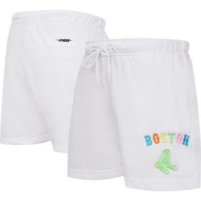 PRO STANDARD Women's Pro Standard White Boston Red Sox Washed Neon Shorts 