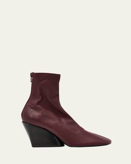 Proenza Schouler 70mm Slant Stretch Leather Ankle Boots