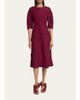 Proenza Schouler Alin Crushed Silk Curved-Sleeve Midi Dress - 2