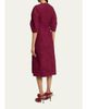Proenza Schouler Alin Crushed Silk Curved-Sleeve Midi Dress - 3