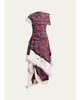 Proenza Schouler Bodine Asymmetric Draped Grommet Fringe High-Low Dress - 1