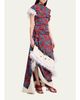 Proenza Schouler Bodine Asymmetric Draped Grommet Fringe High-Low Dress - 4
