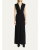 Proenza Schouler Geraldine Plunging Double Crepe Sleeveless Maxi Dress - 2