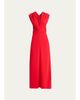 Proenza Schouler Geraldine Plunging Gathered-Shoulder Sleeveless Maxi Dress - 1