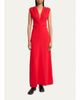 Proenza Schouler Geraldine Plunging Gathered-Shoulder Sleeveless Maxi Dress - 2