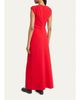 Proenza Schouler Geraldine Plunging Gathered-Shoulder Sleeveless Maxi Dress - 3
