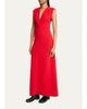 Proenza Schouler Geraldine Plunging Gathered-Shoulder Sleeveless Maxi Dress - 4