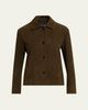 Proenza Schouler Irine Single-Breasted Suede Jacket - 1
