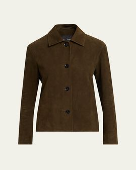 Proenza Schouler Irine Single-Breasted Suede Jacket