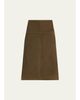 Proenza Schouler Irine Suede Midi Skirt - 1