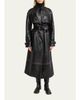 Proenza Schouler Kasia Burnished Leather Belted Long Trench Coat - 2