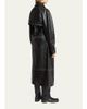 Proenza Schouler Kasia Burnished Leather Belted Long Trench Coat - 3