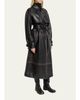Proenza Schouler Kasia Burnished Leather Belted Long Trench Coat - 4