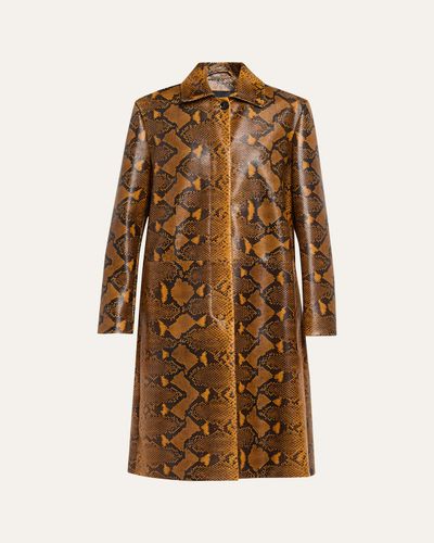 Proenza Schouler Leticia Python-Printed Leather Coat