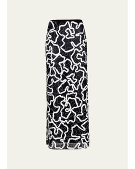 Proenza Schouler Maite Embroidered Column Maxi Skirt