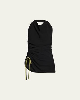 Proenza Schouler Melia Crinkle Halter Top