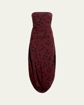 Proenza Schouler Nayara Printed Dot Stetch Viscose Dress