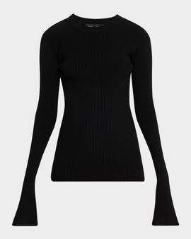 Proenza Schouler Nir Bell Sleeve Ribbed Sweater