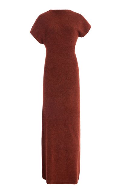 Proenza Schouler - Abie BoiledWool Maxi Dress Burgundy XS