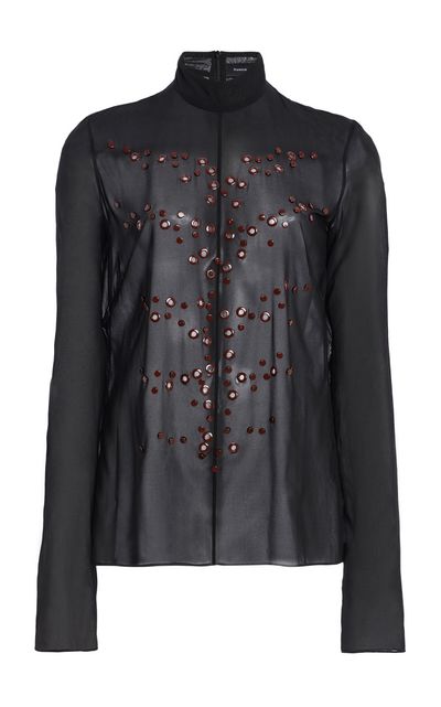 Proenza Schouler Proenza Schouler Ailani Embellished StretchSIlk Top