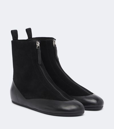 Proenza Schouler Proenza Schouler Arcadia leather-trimmed suede ankle boots