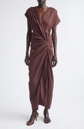 Proenza Schouler Proenza Schouler Bettina Stretch Organic Linen Blend Midi Dress