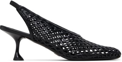 Proenza Schouler Proenza Schouler Black Tee Perforated Slingback Heels